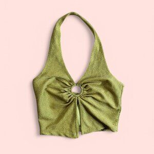 H&M Women's Green Crop top